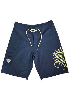 Columbia PFG Omni-Shield Navy Blue Fishing Boardshorts Size 32 W 11